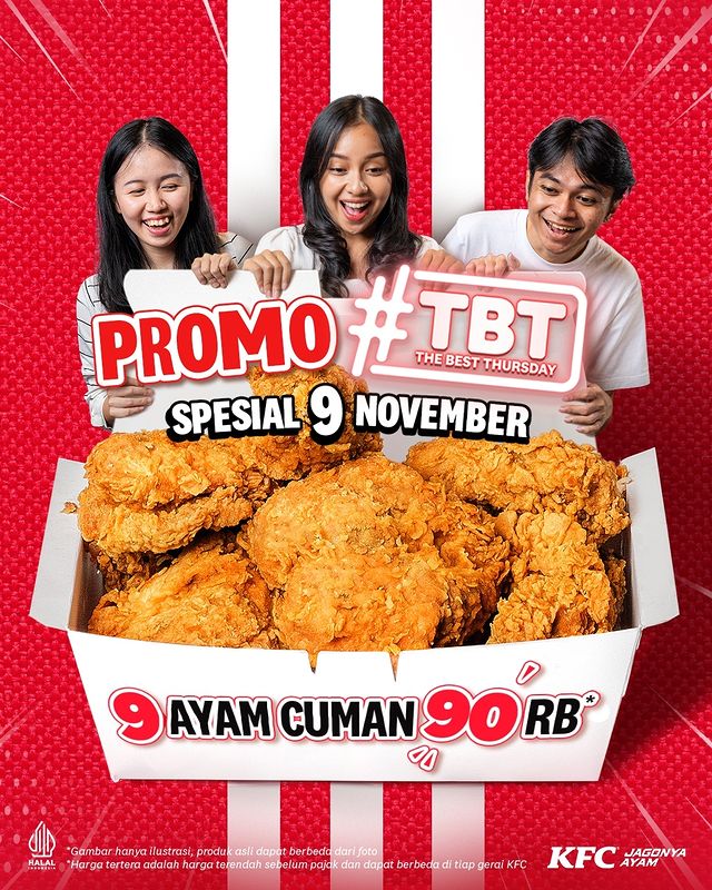 Promo KFC The Best Thursday 9 Ayam Rp90.000