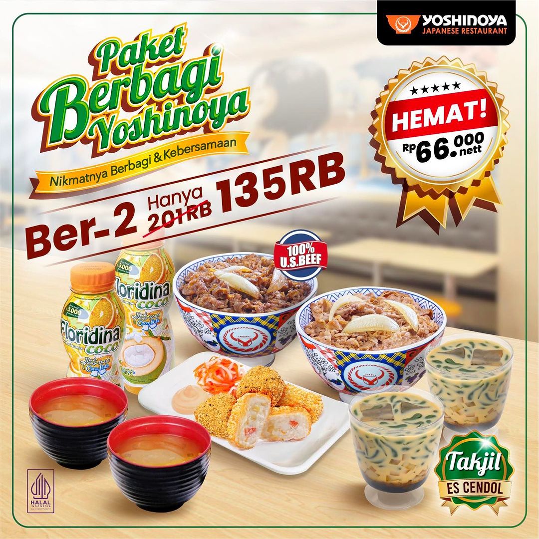 Promo Yoshinoya Paket Berbagi Rp135.000