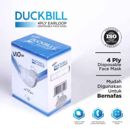 Vio Mask Duckbill 4 Ply - Masker Duckbill 4 Ply Perbox Isi 30