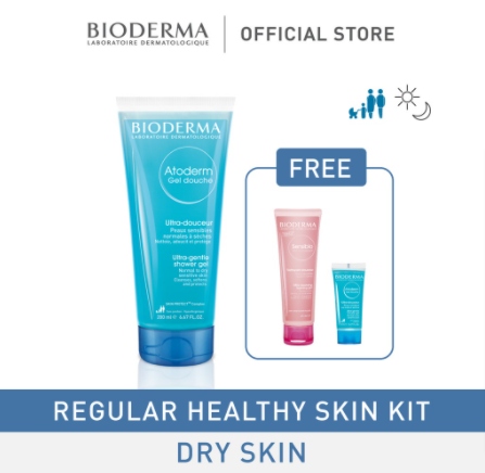 Bioderma Atoderm Gel Douche 200ml Cleansing and Moisturizing Set