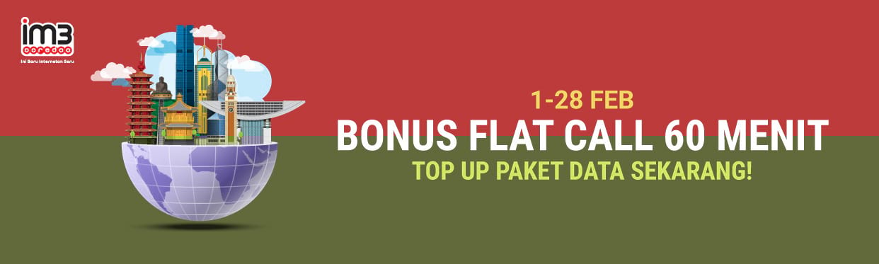 <i>Top Up</i> Paket Data Indosat Bonus <i>Flat Call</i> 60 Menit Hanya di Shopee