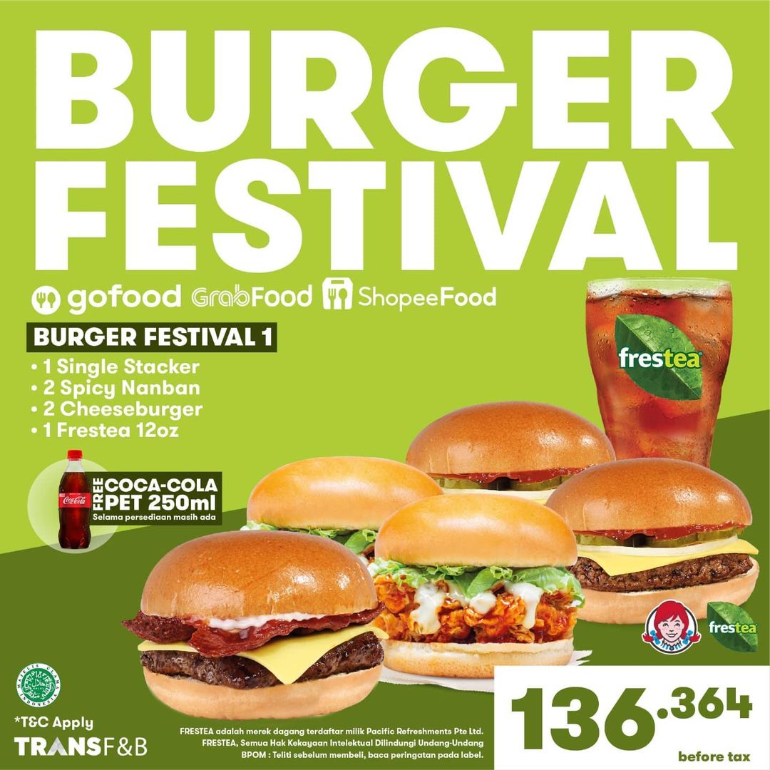 Promo Wendy's Burger Festival Mulai Rp109.999