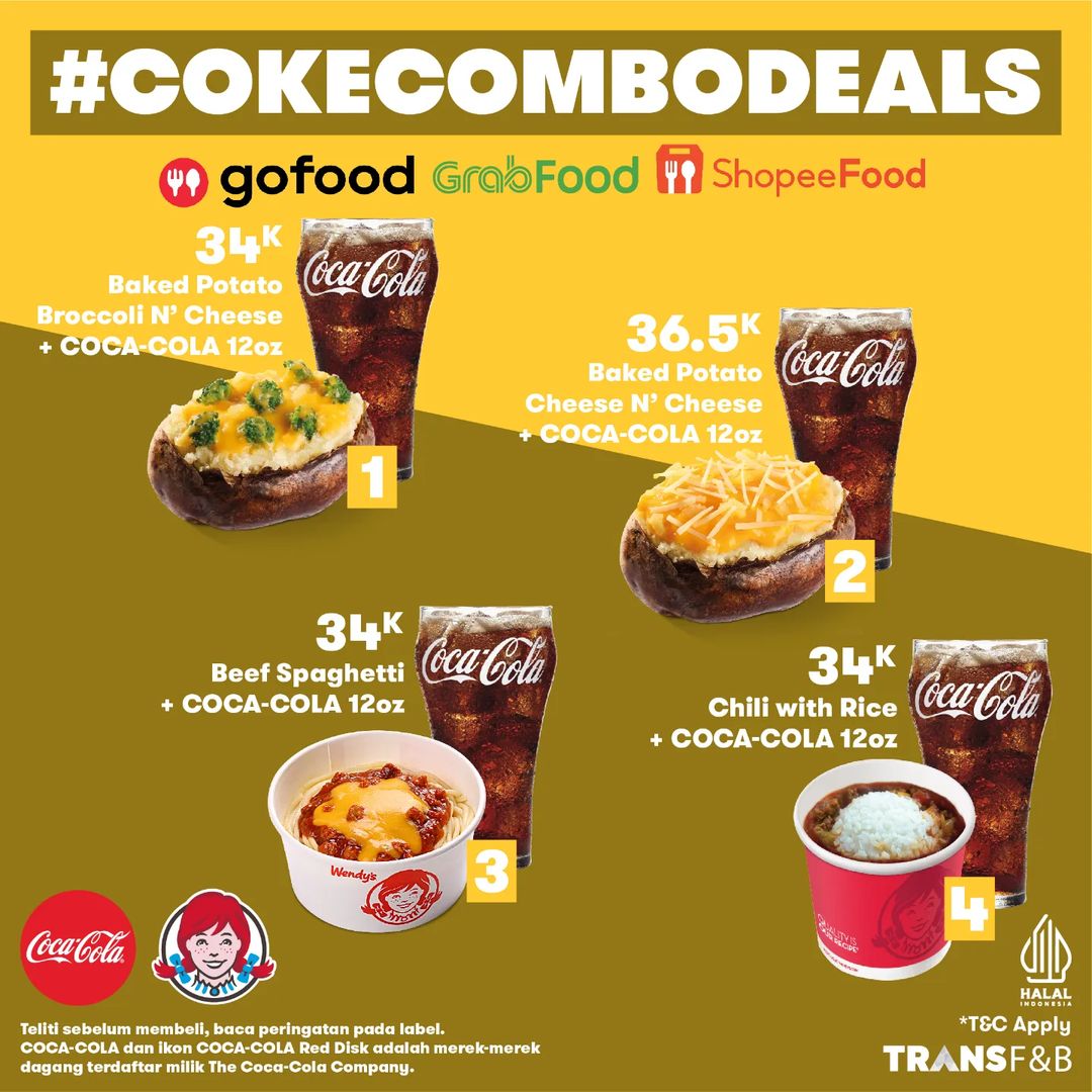 Promo Wendy's Coke Combo Deals Mulai Rp34.000