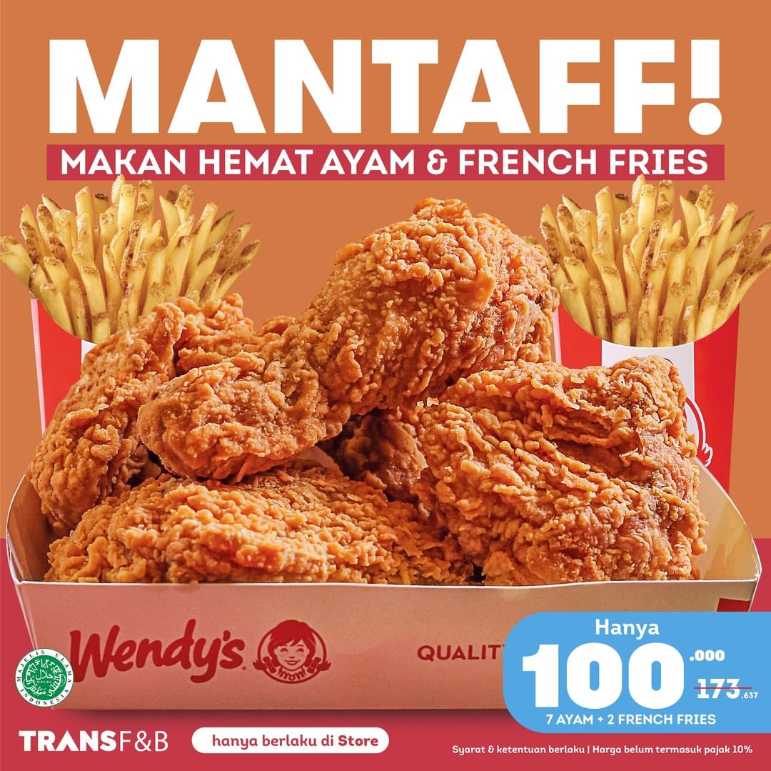 Promo Wendy's Makan Hemat Ayam & French Fries Rp100.000